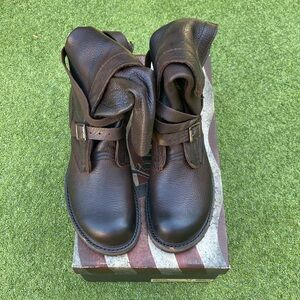 Vintage Shoe Company Jennifer Tanker Boot Chocolate Leather Boots size 9 NIB